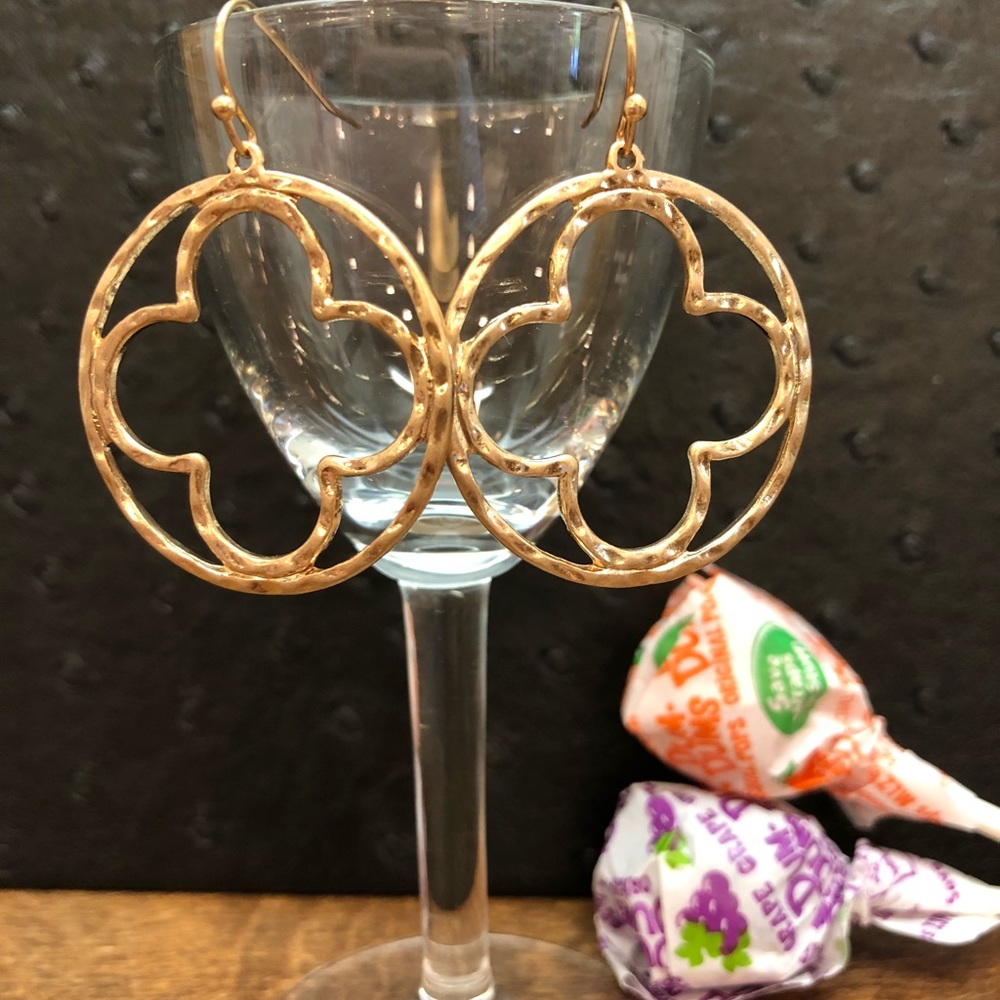 Gold Tone Round Wire Earrings